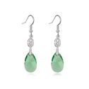 CRYSTALLIZED™ Element Crystal Earring, with Tibetan Style, Teardrop, platinum plated, Peridot, 1.6x0.9cm, Sold By Pair