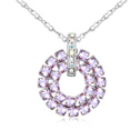 Элемента Кристалл АА класса Crystal ожерелье, сваровский, с цинковый сплав, с 5cm наполнитель цепи, покрытый платиной, фиолетовый, 2.2x3.5cm, Продан через Приблизительно 15.5 дюймовый Strand
