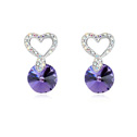 CRYSTALLIZED™ Element Crystal Earring, with Tibetan Style, Heart, platinum plated, Amethyst AB2x, 2.2x1.2cm, Sold By Pair