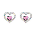 CRYSTALLIZED™ Element Crystal Earring with Zinc Alloy Heart platinum plated Amethyst AB2x 1.5cm Sold By Pair