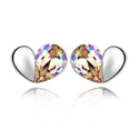 CRYSTALLIZED™ Element Crystal Earring Zinc Alloy with CRYSTALLIZED™ Heart platinum plated green Sold By Pair