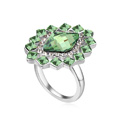 Элемента CRYSTALLIZED™ Кристалл палец кольцо, сваровский, с цинковый сплав, Форма цветка, покрытый платиной, швейнфуртская зелень, 1.8cm, размер:7, продается PC