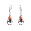 CRYSTALLIZED™ Element Crystal Earring, with Tibetan Style, Teardrop, platinum plated, Crystal Vitrail Light, 1.2x4.3cm, Sold By Pair