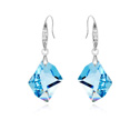 CRYSTALLIZED™ Element Crystal Earring, with Tibetan Style, platinum plated, Lt Sapphire, 1.6x3.8cm, Sold By Pair