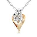 Элемента Сваровски Crystal ожерелье, сваровский, с цинковый сплав, с 5cm наполнитель цепи, Лебедь, покрытый платиной, Золотая серебряная тень, 1.5x2.3cm, Продан через Приблизительно 15.5 дюймовый Strand