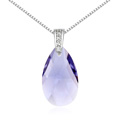 CRYSTALLIZED™ Element Crystal Necklace with Zinc Alloy with 5cm extender chain Teardrop platinum plated Tanzanite Sold Per Approx 15.5 Inch Strand