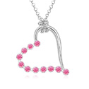 CRYSTALLIZED™ Prvek Krystal náhrdelník, s Zinek, s 5cm extender řetězce, Srdce, platina á, Light Rose, 2.5x2.3cm, Prodáno za Cca 15.5 inch Strand
