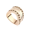 Kryształ CRYSTALLIZED™ elementów palcu, ze Stop cynku, Platerowane prawdziwym różowym złotem, Crystal Golden Shadow, 1.8cm, rozmiar:7, sprzedane przez PC