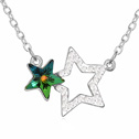 CRYSTALLIZED™ Element Crystal Necklace, with Tibetan Style, with 5cm extender chain, Star, platinum plated, Crystal Vitrail Medium, 2.4x1.8cm, Sold Per Approx 15.5 Inch Strand