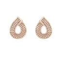 CRYSTALLIZED™ Element Crystal Earring, with Tibetan Style, Teardrop, real gold plated, Lt Peach, 1.6x2.1cm, Sold By Pair