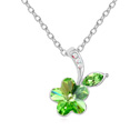 CRYSTALLIZED™ Element Crystal Necklace with Zinc Alloy with 5cm extender chain Flower platinum plated Peridot Sold Per Approx 15.5 Inch Strand