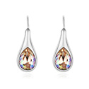 Boucles d'oreilles en cristal autrichien, alliage de zinc, avec Cristal autrichien, Plaqué de platine, multicolore, 0.8x2.1cm, Vendu par paire