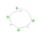 CRYSTALLIZED™ with Zinc Alloy with 4cm extender chain Heart platinum plated Peridot 1.0cm Sold Per Approx 6 Inch Strand