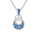 Austrian Crystal Necklace Zinc Alloy with Austrian Crystal with 5cm extender chain platinum plated blue Sold Per Approx 15.5 Inch Strand