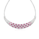 CRYSTALLIZED™ Element Crystal Necklace with Zinc Alloy Moon platinum plated Rose Sold Per Approx 15.5 Inch Strand
