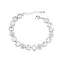 Zinc Alloy with Austrian Crystal with 4cm extender chain Flat Round platinum plated clear 0.8cm Sold Per Approx 6 Inch Strand