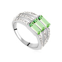 CRYSTALLIZED™ Element Crystal Ringen, met Zinc Alloy, geplatineerd, Peridot, 1.8cm, Maat:7, Verkocht door PC