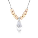 Элемента Кристалл АА класса Crystal ожерелье, сваровский, с цинковый сплав, с 5cm наполнитель цепи, Каплевидная форма, Другое покрытие, кристальный, 1.5x0.7cm, Продан через Приблизительно 15.5 дюймовый Strand