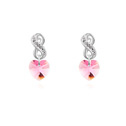 CRYSTALLIZED™ Element Crystal Earring with Zinc Alloy Heart platinum plated Rose Sold By Pair