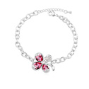 CRYSTALLIZED™ with Zinc Alloy with 4cm extender chain Flower platinum plated Rose 2.6cm Sold Per Approx 6 Inch Strand