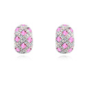 CRYSTALLIZED™ Element Crystal Earring, with Tibetan Style, Dome, platinum plated, Rose, 1.2x2.0cm, Sold By Pair