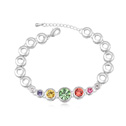 Zinc Alloy with Austrian Crystal with 4cm extender chain platinum plated multi-colored 1.1cm Sold Per Approx 6 Inch Strand