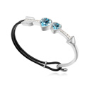 CRYSTALLIZED™ with Zinc Alloy platinum plated Aquamarine Length Approx 7 Inch Sold By PC