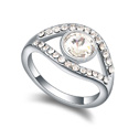 CRYSTALLIZED™ Prvek Křišťálové prst prsten, s Zinek, platina á, Krystal, 1.8cm, Velikost:7, Prodáno By PC