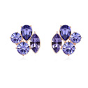 CRYSTALLIZED™ Element Crystal Earring Zinc Alloy with CRYSTALLIZED™ Flower real rose gold plated purple Sold By Pair
