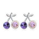 CRYSTALLIZED™ Element Crystal Earring, with Tibetan Style, Cherry, platinum plated, 2cm, Sold By Pair