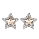CRYSTALLIZED™ Element Crystal Earring, with Tibetan Style, Star, platinum plated, Crystal Golden Shadow, 1.7x1.7cm, Sold By Pair