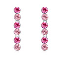Boucles d'oreilles en cristal autrichien, alliage de zinc, avec Cristal autrichien, Plaqué de platine, rouge violet brillant, 0.6x3.8cm, Vendu par paire