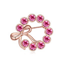 Tibetan Style, with Austrian Crystal, real rose gold plated, bright rosy red, 3.8x3.4cm, Sold By PC