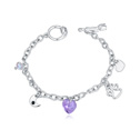 Bracelet en cristal CRYSTALLIZED™ élément, avec alliage de zinc, Plaqué de platine, violette, 1.0cm, Vendu par Environ 7 pouce brin