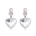 CRYSTALLIZED™ Element Crystal Earring, with Tibetan Style, Heart, Crystal, 1.2x2.2cm, Sold By Pair