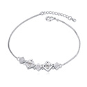 Zinc Alloy with Austrian Crystal with 5cm extender chain platinum plated white 1.0cm Sold Per Approx 7 Inch Strand