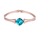 Bracelet en cristal CRYSTALLIZED™ élément, avec alliage de zinc, Plaqué d'or rose, aigue-marine, 1.3cm, Longueur:Environ 7-9 pouce, Vendu par PC
