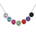 Элемента Сваровски Crystal ожерелье, сваровский, с цинковый сплав, с 5cm наполнитель цепи, покрытый платиной, разноцветный, 3x3cm, Продан через Приблизительно 15.5 дюймовый Strand