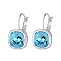 CRYSTALLIZED™ Element Crystal Earring with Zinc Alloy Square platinum plated Aquamarine Sold By Pair