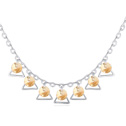 Swarovski Kristall Halsketten, mit Zinklegierung, mit Verlängerungskettchen von 6cm, Dreieck, platiniert, Crystal Golden Shadow, 4.7x3.4cm, verkauft per ca. 15.5 ZollInch Strang