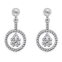 Austrian Crystal Earring, Tibetan Style, with Austrian Crystal, platinum plated, silver-grey, 1.3x2.4cm, Sold By Pair