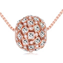 Swarovski Kristall Halsketten, mit Zinklegierung, mit Verlängerungskettchen von 6cm, Trommel, echtes Rósegold plattiert, Kristall, 1.5x1.5cm, verkauft per ca. 15.5 ZollInch Strang