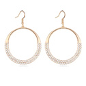 Austrian Crystal Earring Zinc Alloy with Austrian Crystal Donut real gold plated clear Sold By Pair
