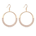 Austrian Crystal Earring Zinc Alloy with Austrian Crystal Donut real gold plated light pink Sold By Pair