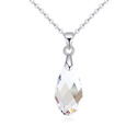 Элемента Сваровски Crystal ожерелье, сваровский, с цинковый сплав, с 6cm наполнитель цепи, Каплевидная форма, покрытый платиной, кристальный, 0.8x2.5cm, Продан через Приблизительно 15.5 дюймовый Strand