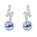 Austrian Crystal Earring, Tibetan Style, with Austrian Crystal, platinum plated, light blue, 9x22mm, Sold By Pair