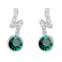 Austrian Crystal Earring Zinc Alloy with Austrian Crystal platinum plated green Sold By Pair