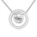 CRYSTALLIZED™ Element Crystal Necklace with Zinc Alloy with 6cm extender chain Flat Round platinum plated Crystal 15mm Sold Per Approx 15.5 Inch Strand