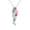Swarovski Kristall Halsketten, mit Zinklegierung, mit Verlängerungskettchen von 6cm, platiniert, Mehrfarbige, 17x50mm, verkauft per ca. 15.5 ZollInch Strang