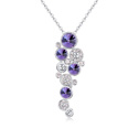 Элемента Сваровски Crystal ожерелье, сваровский, с цинковый сплав, с 6cm наполнитель цепи, покрытый платиной, фиолетовый, 17x50mm, Продан через Приблизительно 15.5 дюймовый Strand